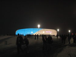 Stadion in Blau-Weiß